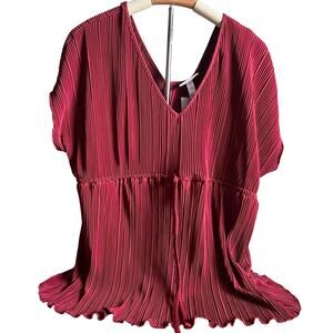 Ingrid Maternity Short Sleeve Plisse Maternity and Beyond Shirts - Large - NWT